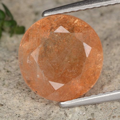 3.51ct Naturel Orange igname Pierre de soleil, Tour, Translucide