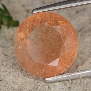 Pierre de soleil Orange igname naturelle Tour, 3.51 ct, Translucide
