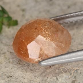 Pierre de soleil Orange igname naturelle Tour, 3.51 ct, Translucide