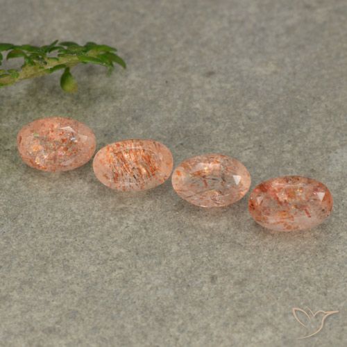 2.11ctw Naturel Orange gingembre Pierre de soleil, ovale, Translucide
