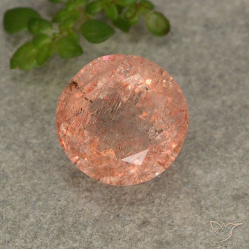 2.96ct Naturel Orange clair Pierre de soleil, Tour, Translucide