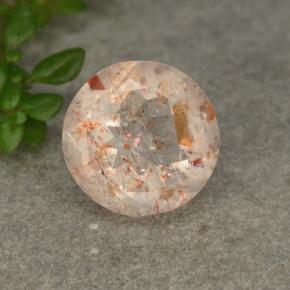 Pierre de Soleil  Orange blanc naturelle Coupe roude, 2.74 ct, Translucide