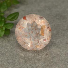Pierre de Soleil  Orange blanc naturelle Coupe roude, 2.74 ct, Translucide