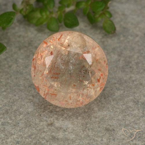3.39ct Naturel Orange tigre léger Pierre de soleil, Tour, Translucide