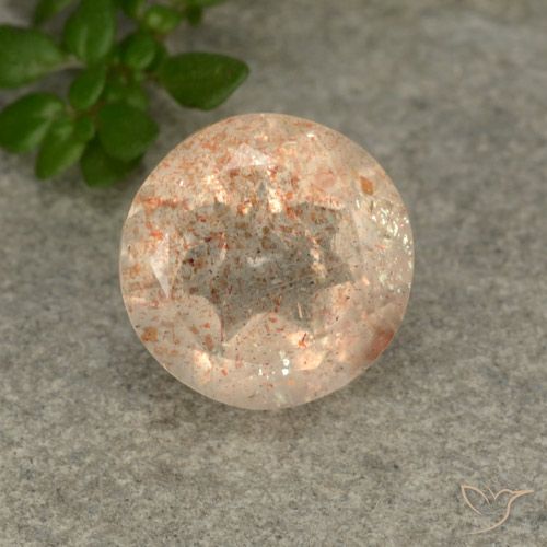 2.88ct Naturel Orange tigre léger Pierre de soleil, Tour, Translucide