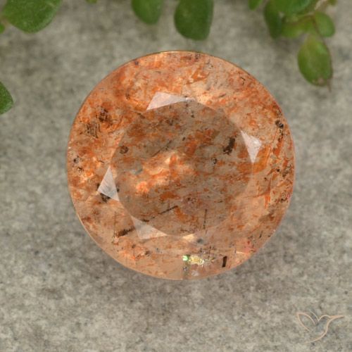 3.17ct Naturel Orange chaud Pierre de soleil, Tour, Translucide