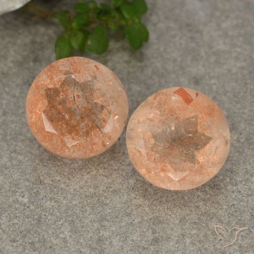 5.76ctw Naturel Orange moyen-léger Pierre de soleil, Tour, Translucide