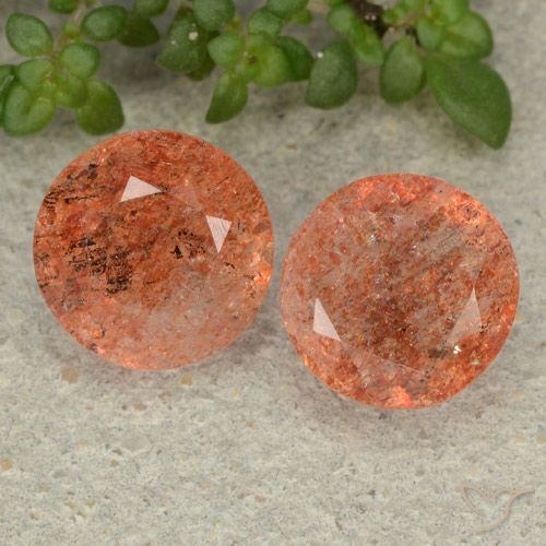 4.71ctw Naturel Orange rougeâtre Pierre de soleil, Tour, Translucide