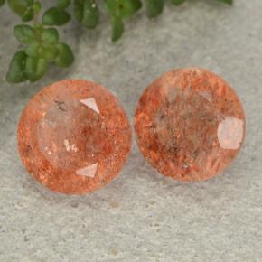 Achetez naturel 5,17ct orange pierre de soleil gems, coupe roude, en provenance inde chez gemselect. en stock, livraison internationale!