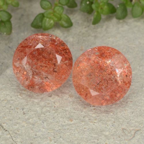 4.55ctw Naturel Orange rougeâtre Pierre de soleil, Tour, Translucide