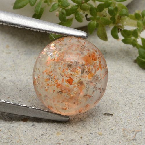 1.79ct Naturel Orange tigre léger Pierre de soleil, Tour, Translucide