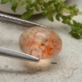 Pierre de soleil Orange tigre léger naturelle Tour, 1.79 ct, Translucide