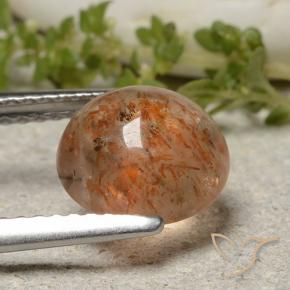 Pierre de soleil Orange rougeâtre naturelle Tour, 2.10 ct, Translucide