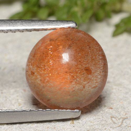 2.00ct Naturel Orange moyen Pierre de soleil, Tour, Translucide