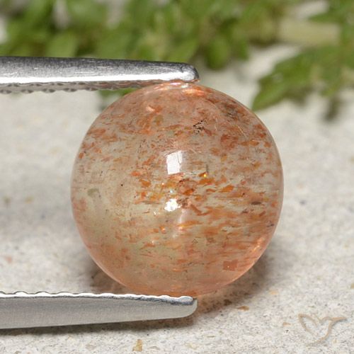 1.95ct Naturel Orange chaud Pierre de soleil, Tour, Translucide