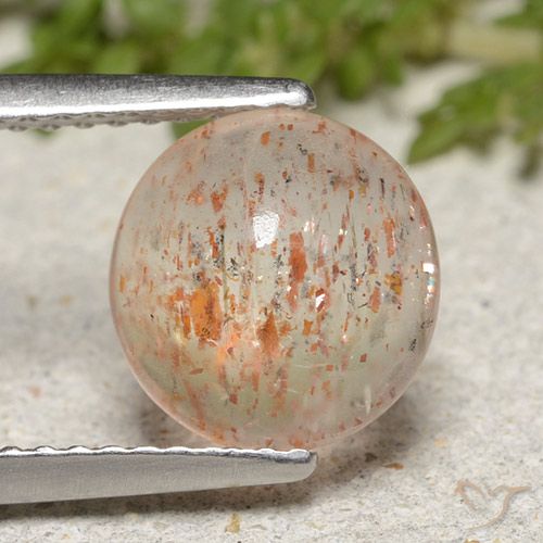 1.99ct Naturel Orange blanc Pierre de soleil, Tour, Translucide
