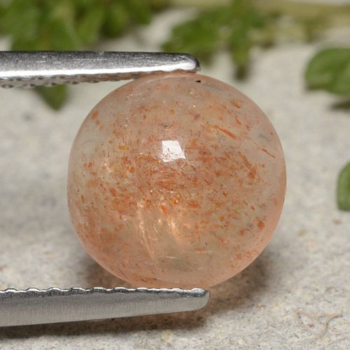 2.07ct Naturel Orange tigre léger Pierre de soleil, Tour, Translucide