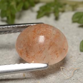 Pierre de soleil Orange tigre léger naturelle Tour, 2.07 ct, Translucide