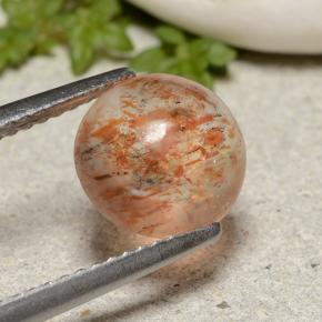 Pierre de soleil orange naturelle coupe roude, 2,12 ct, translucide