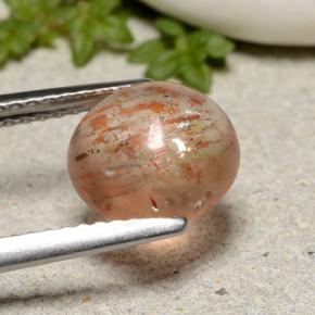 Pierre de soleil orange naturelle coupe roude, 2,12 ct, translucide