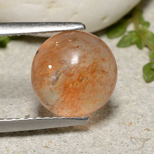 2.53ct Naturel Orange chaud Pierre de soleil, Tour, Translucide