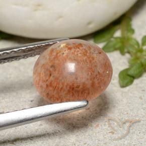Pierre de soleil Orange rougeâtre naturelle Tour, 1.84 ct, Translucide