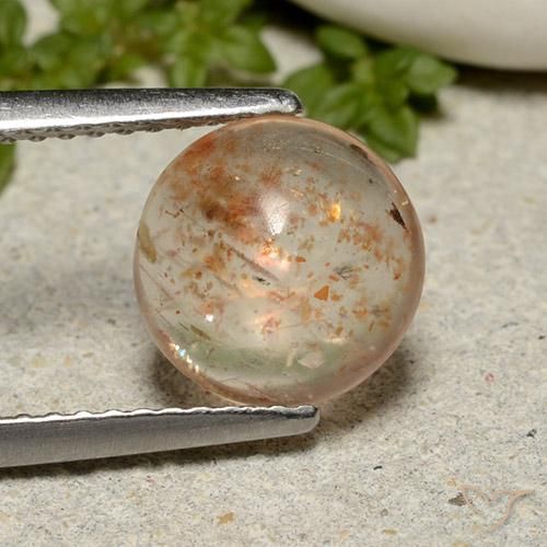 1.90ct Naturel Orange pêche léger Pierre de soleil, Tour, Translucide