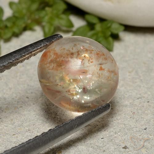 Pierre de soleil Orange pêche léger naturelle Tour, 1.90 ct, Translucide