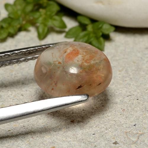 Pierre de soleil Orange pêche léger naturelle Tour, 1.90 ct, Translucide