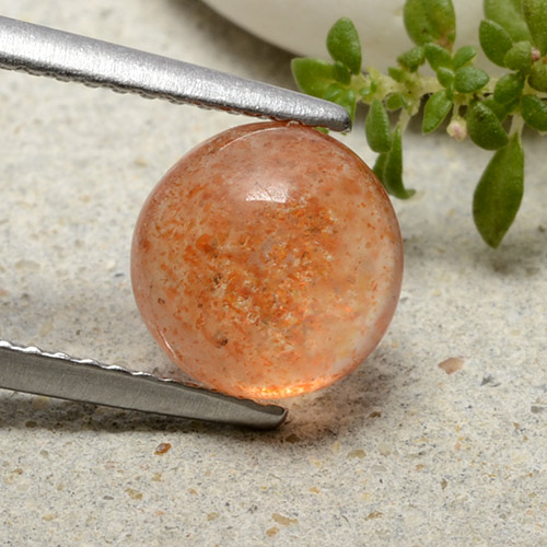 Pierre de soleil orange naturelle coupe roude, 2,03 ct, translucide