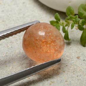 Pierre de soleil orange naturelle coupe roude, 2,03 ct, translucide