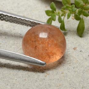 Pierre de soleil orange naturelle coupe roude, 2,03 ct, translucide