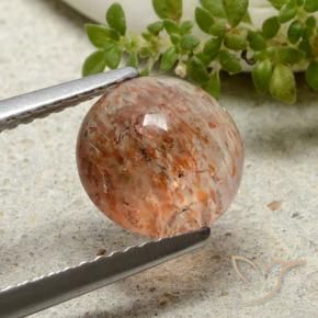 Pierre de soleil Orange tigre léger naturelle Tour, 1.96 ct, Translucide