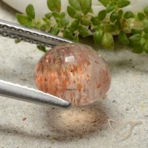 Pierre de soleil Orange tigre léger naturelle Tour, 1.96 ct, Translucide