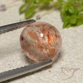 Pierre de soleil orange naturelle coupe roude, 2,10 ct, translucide