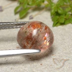 Pierre de soleil orange naturelle coupe roude, 2,10 ct, translucide