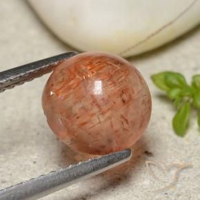 Pierre de soleil Orange rougeâtre naturelle Tour, 2.72 ct, Translucide