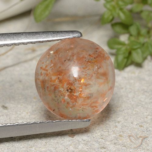1.91ct Naturel Orange tigre léger Pierre de soleil, Tour, Translucide