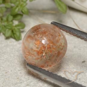 Pierre de soleil Orange tigre léger naturelle Tour, 1.91 ct, Translucide