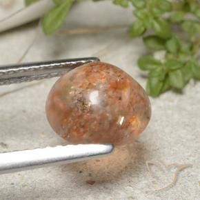 Pierre de soleil Orange tigre léger naturelle Tour, 1.91 ct, Translucide