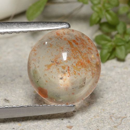 Pierre de soleil Orange tigre léger naturelle Tour, 1.75 ct, Translucide