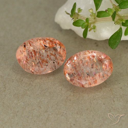 1.72ctw Naturel Orange gingembre Pierre de soleil, ovale, Translucide