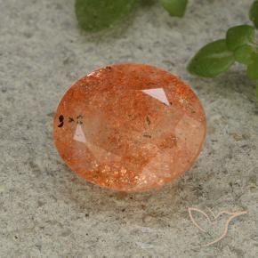 Pierre de soleil Orange moyen naturelle ovale, 4.42 ct, Translucide