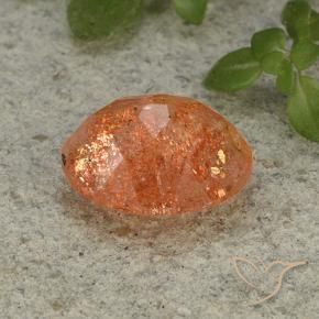 Pierre de soleil Orange moyen naturelle ovale, 4.42 ct, Translucide