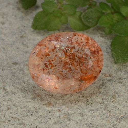 4.14ct Naturel Orange pamplemousse Pierre de soleil, ovale, Translucide