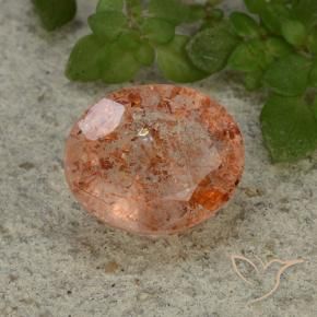 Pierre de soleil Orange pamplemousse naturelle ovale, 4.14 ct, Translucide