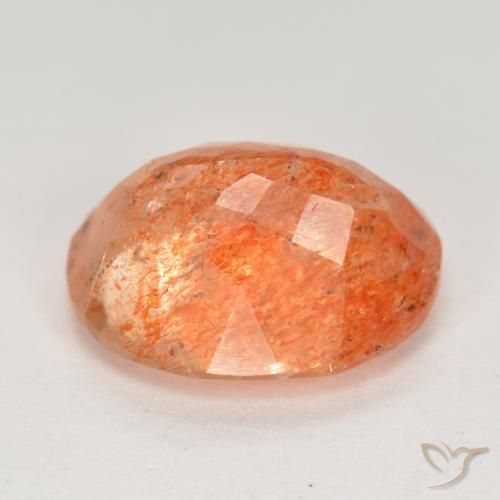 Pierre de soleil orange naturelle coupe ovale, 4,51 ct, translucide