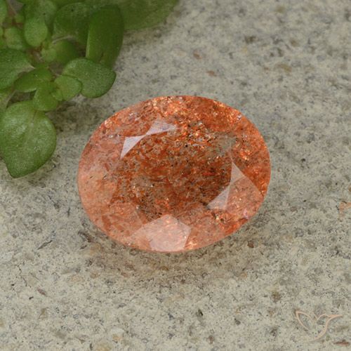 3.62ct Naturel Orange moyen Pierre de soleil, ovale, Translucide