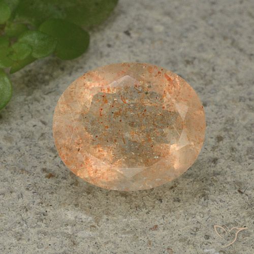 4.98ct Naturel Orange pêche léger Pierre de soleil, ovale, Translucide