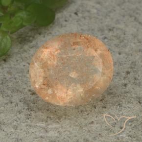 Pierre de soleil Orange pêche léger naturelle ovale, 4.98 ct, Translucide